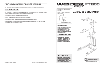 Weider WEEVBE1495 POWER TOWER BENCH Manuel utilisateur | Fixfr