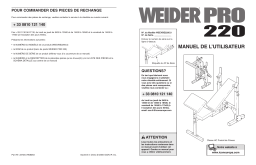 Weider WEEVBE2295 PRO 225 BENCH Manuel utilisateur