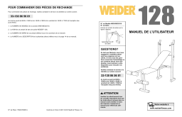 Weider WEEVBE3251 128 BENCH Manuel utilisateur