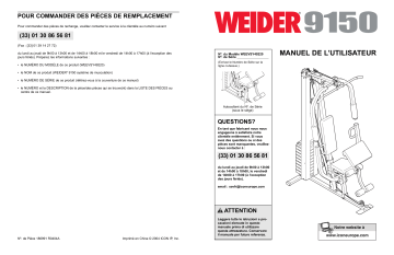 Weider WEEVSY4922 8150 SYSTEM Manuel utilisateur | Fixfr