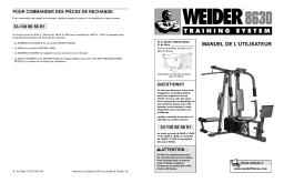 Weider WEEVSY5200 8630 SYSTEM Manuel utilisateur