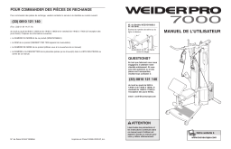 Weider WEEVSY6885 7000 SYSTEM Manuel utilisateur