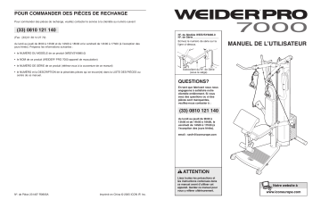 Weider WEEVSY6885 7000 SYSTEM Manuel utilisateur | Fixfr