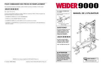 Weider WEEMBE3922 PRO 9000 BENCH Manuel utilisateur | Fixfr