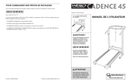 Weslo WETL0514 CADENCE 45 TREADMILL Manuel utilisateur