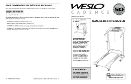 Weslo WETL1013 CADENCE 50 TREADMILL Manuel utilisateur