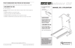 Weslo WETL11806 CADENCE 150 S TREADMILL Manuel utilisateur