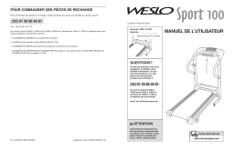 Weslo WETL1214 SPORT 100 TREADMILL Manuel utilisateur