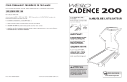 Weslo WETL14805 Cadence 200 TREADMILL Manuel utilisateur