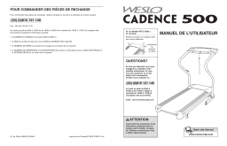 Weslo WETL15805 CADENCE 500 TREADMILL Manuel utilisateur