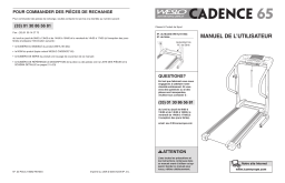 Weslo WETL1614 Cadence 65 TREADMILL Manuel utilisateur