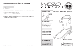 Weslo WETL2614 CADANCE 85 TREADMILL Manuel utilisateur