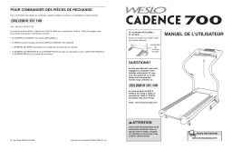 Weslo WETL26805 CADENCE 700 TREADMILL Manuel utilisateur