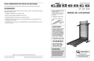 Weslo WETL7150 720 TREADMILL Manuel utilisateur | Fixfr