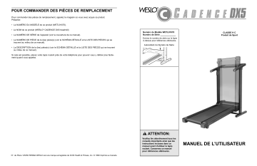 Weslo WETL9107 910 TREADMILL Manuel utilisateur | Fixfr