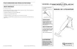 Weslo WLEMBE1402 BODY FLEX BENCH Manuel utilisateur