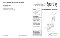 Weslo WLEVEL1994 SP 75 ELLIPTICAL Manuel utilisateur