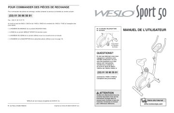 Weslo WLEVEX1704 SPORT 50 BIKE Manuel utilisateur | Fixfr