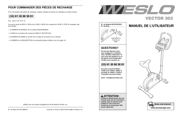 Weslo WLEVEX2483 VECTOR 303 BIKE Manuel utilisateur | Fixfr