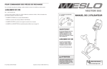 Weslo WLEVEX3483 VECTOR 503 BIKE Manuel utilisateur | Fixfr