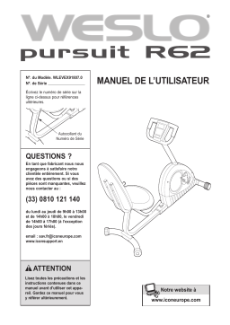 Weslo WLEVEX91807 WESLO BIKE Manuel utilisateur