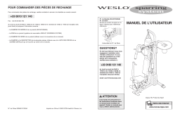 Weslo WLEVSY2953 SPARING SYSTEM Manuel utilisateur