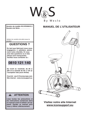 Weslo WLIVEX85610 CX 100 BIKE Manuel utilisateur | Fixfr