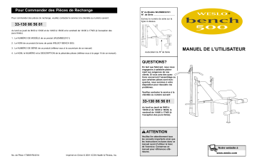 Weslo WLEMBE3210 500 BENCH Manuel utilisateur | Fixfr