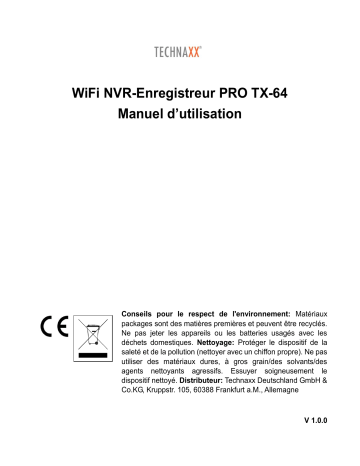 Technaxx NVR-R WiFiecorder Security PRO TX-64 Manuel du propriétaire | Fixfr