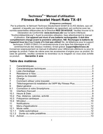 Technaxx TX-81 Fitness Wristband Heart Rate Manuel du propriétaire | Fixfr