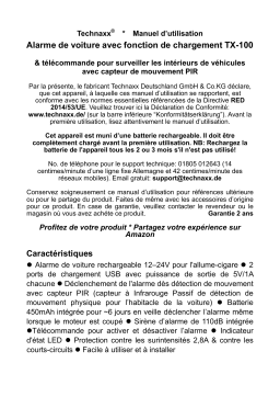 Technaxx TX-100 Universal Mobile & Auto Alarm Manuel du propriétaire