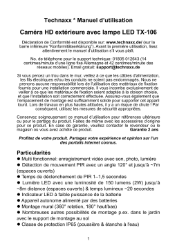 Technaxx HD Outdoor Camera Manuel du propriétaire