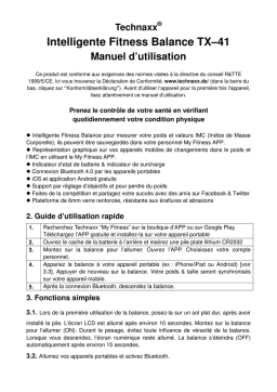 Technaxx TX-41 Smart Fitness Scale Manuel du propriétaire