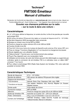 Technaxx FMT500 Transmitter Manuel du propriétaire