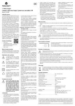 TOOLCRAFT TO-6394491 Table magnifying lamp 6 W black Magnification: 1.75 X Magnifer diameter: 120 mm Manuel du propriétaire