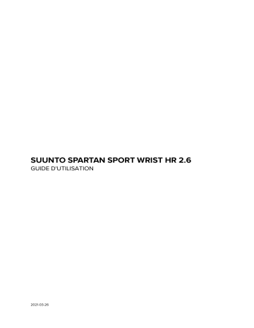 Suunto Spartan Sport Wrist HR Mode d'emploi | Fixfr
