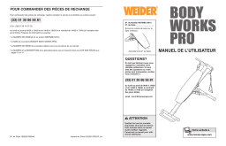 Weider WEFMBE1401 BODY WORKS BENCH Manuel utilisateur