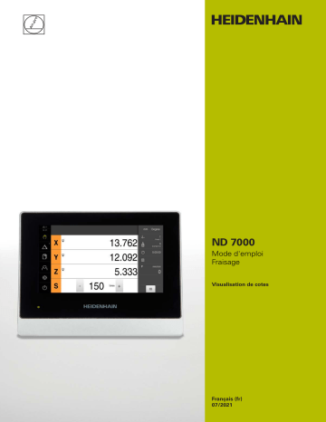 HEIDENHAIN ND 7000 Fräsen (1235720.1.4.x) Digital Readout Mode d'emploi | Fixfr