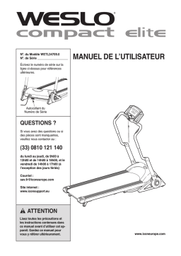 Weslo WETL34709 ELITE TREADMILL Manuel utilisateur