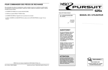 Pursuit 2.0 Ds | Weslo WLEVEX1289 625S BIKE Manuel utilisateur | Fixfr