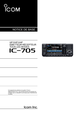 ICOM IC-705 Manuel utilisateur