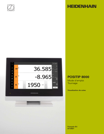 HEIDENHAIN POSITIP 8000 Turning (1252216.1.2.x) Digital Readout Mode d'emploi | Fixfr