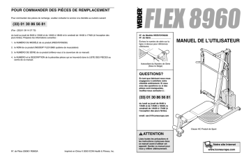 Weider WEEVSY0923 FLEX 8960 SYSTEM Manuel utilisateur | Fixfr
