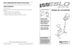 Weslo WLEVEX1992 VECTOR BIKE Manuel utilisateur