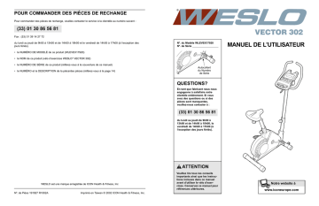 Weslo WLEVEX1792 VECTOR 302 BIKE Manuel utilisateur | Fixfr