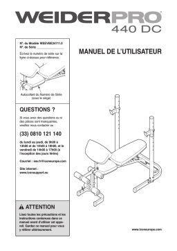 Weider WEEVBE24711 PRO 440 DC BENCH Manuel utilisateur