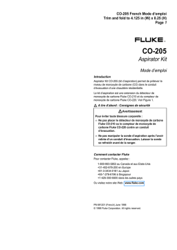 Fluke CO-205 Aspirator Kit Mode d'emploi