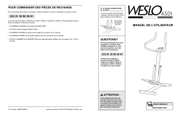 Weslo WLEMST4108 W450 STEPPER Manuel utilisateur