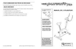 Weslo WLEGEX1371 PURSUIT 307 BIKE Manuel utilisateur