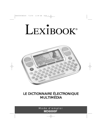 Lexibook MD6000F Dictionnaire Électronique Multimédia Manuel utilisateur | Fixfr